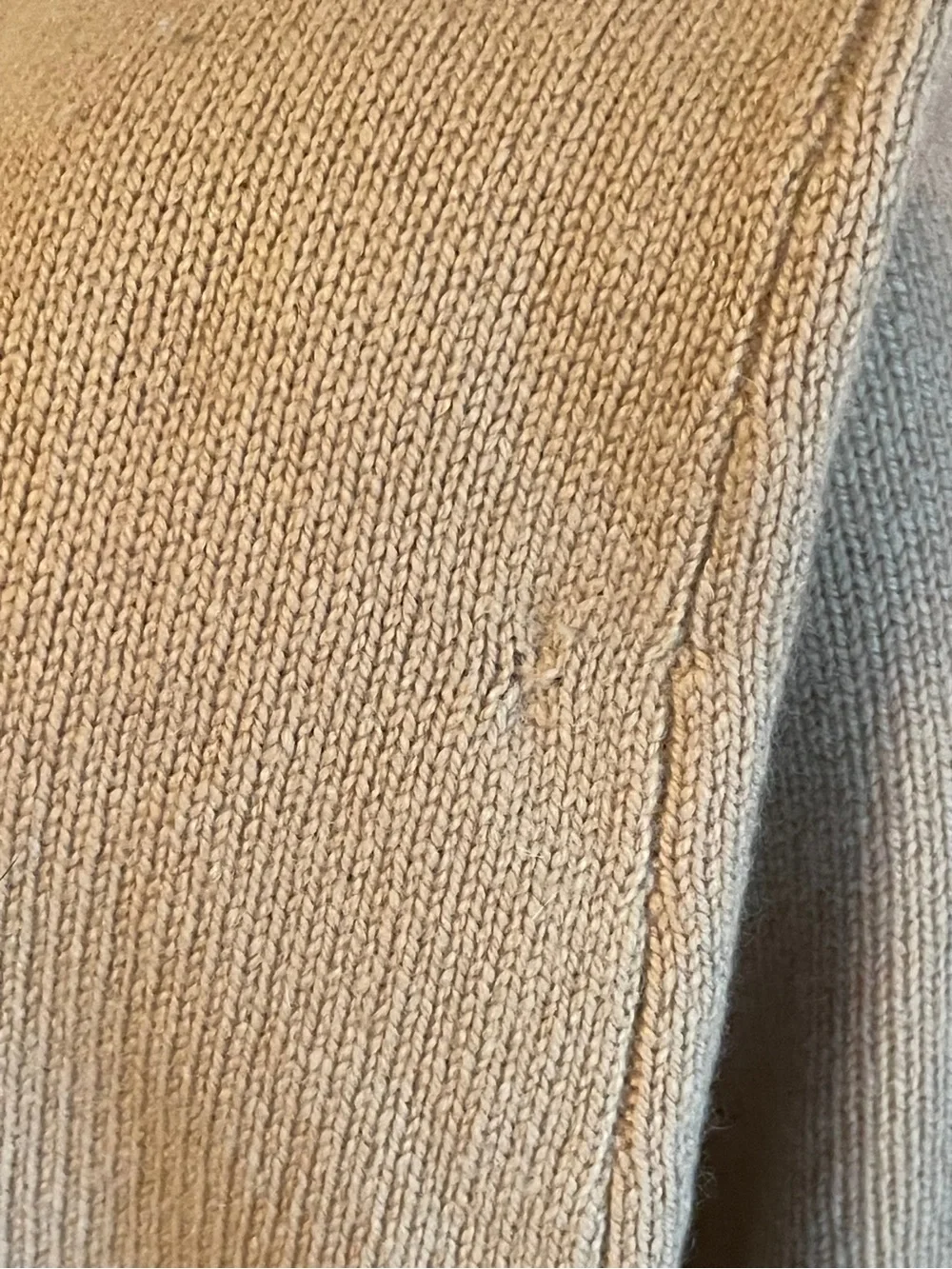 MADISON STUDIO Women's XL Tan 100% Cashmere Shawl Collar Cable Knit Sweater Top - Picture 14 of 15